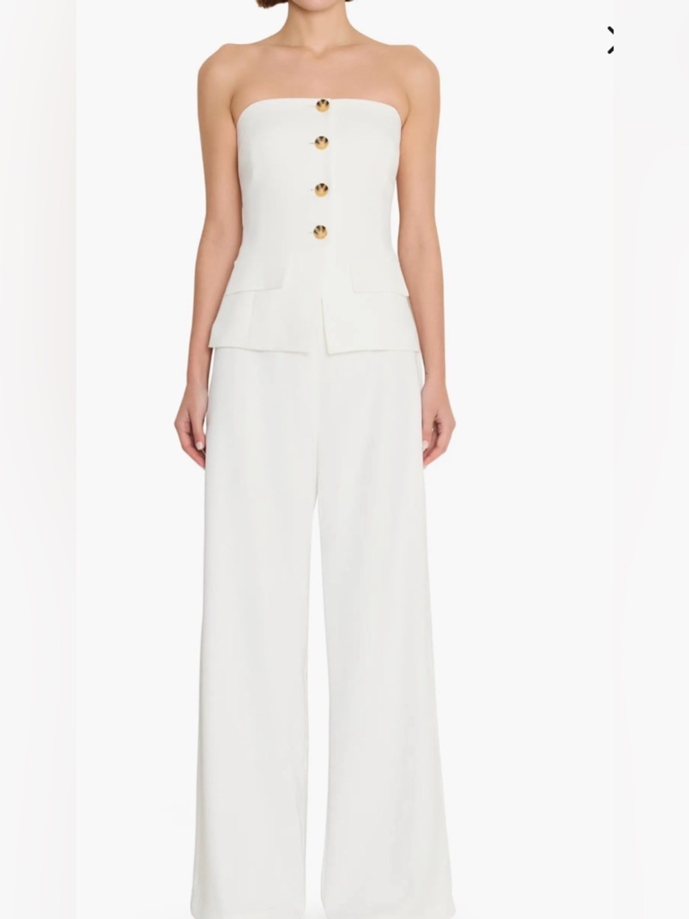 NEW Amanda UpRichard Yadira Strapless Wide-Leg Jumpsuit, Large